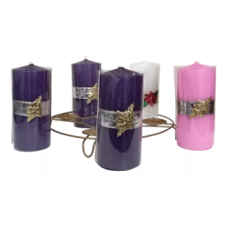 Velas de adviento + porta velas de aluminio