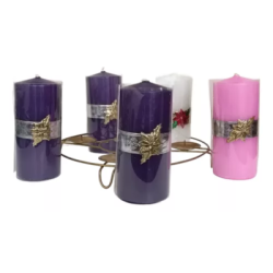 Velas de adviento + porta velas de aluminio