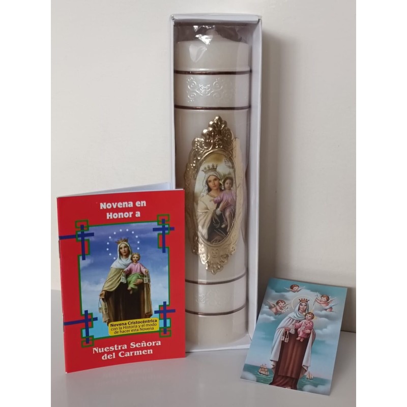 Kit Virgen del Carmen (Vela+Novena+25 estampas)